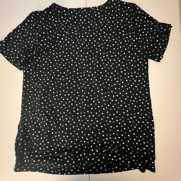 NAIF WOMENS NAVY/GREEN/WHITE POLKA DOT SHORT SLEEVE TOP SIZE MEDIUM - Picture 6 of 12